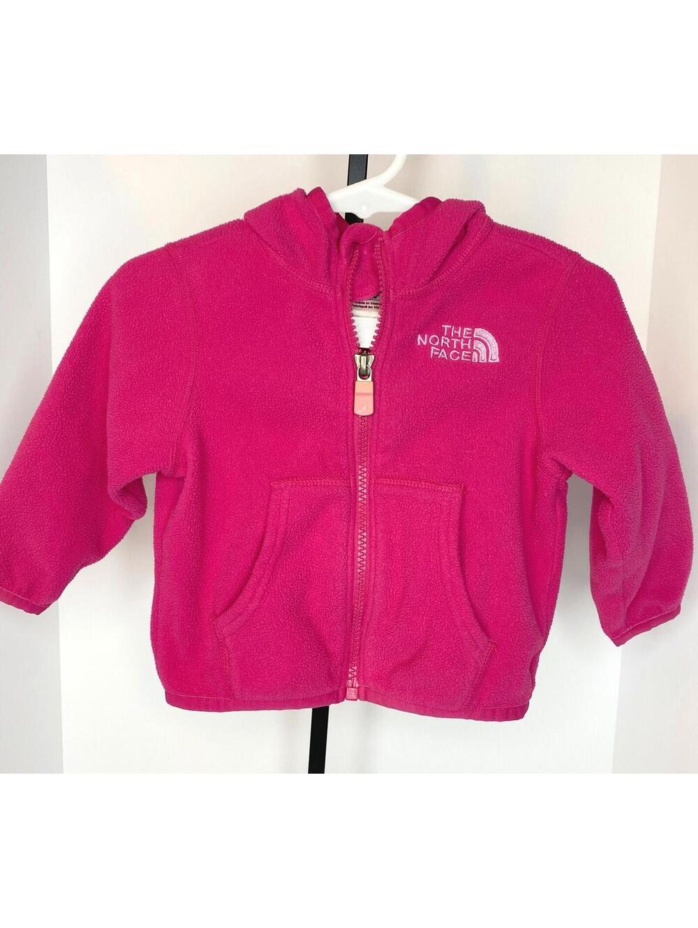 The North Face 6-12 Months Pink Fuzzy Jacket Hooded Full Zip